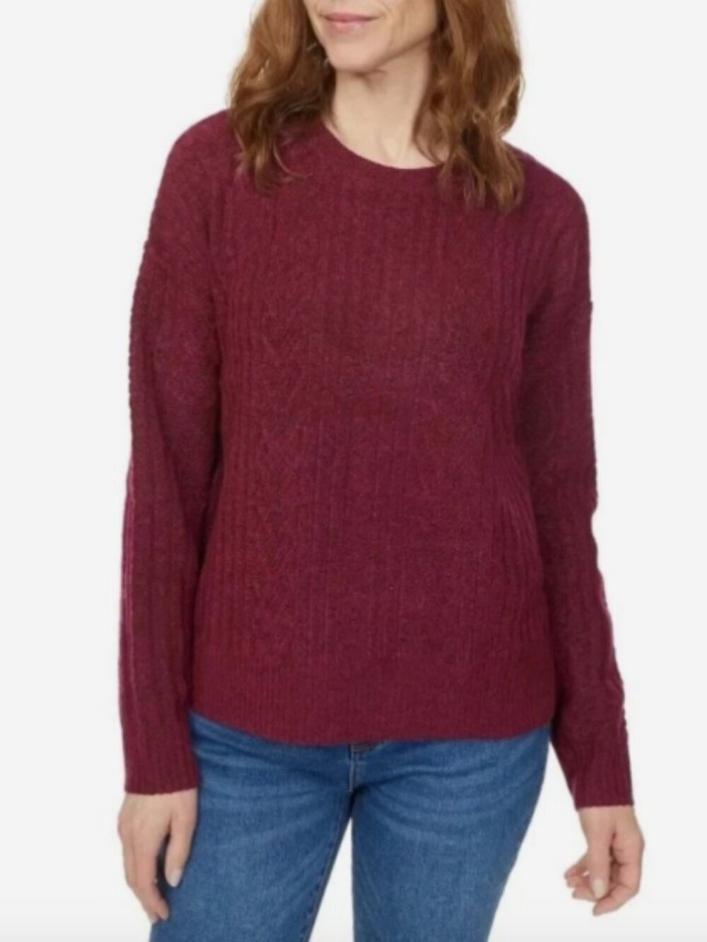 Legendary Outfitters Women's L Cozy Cable Knit Sweater Red H0200